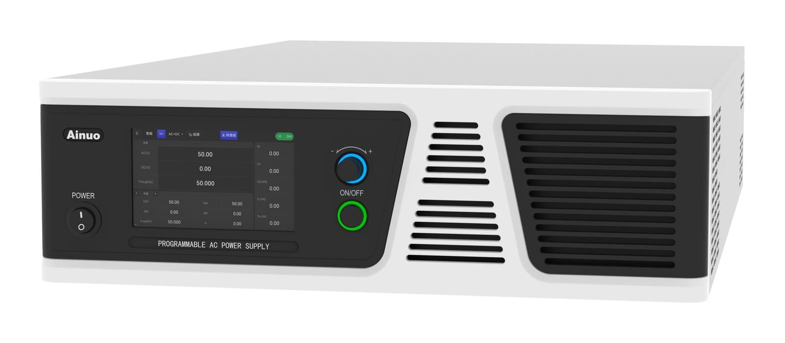 Ainuo AN61502S-350(F) programmable AC test power supply, three-quarter view