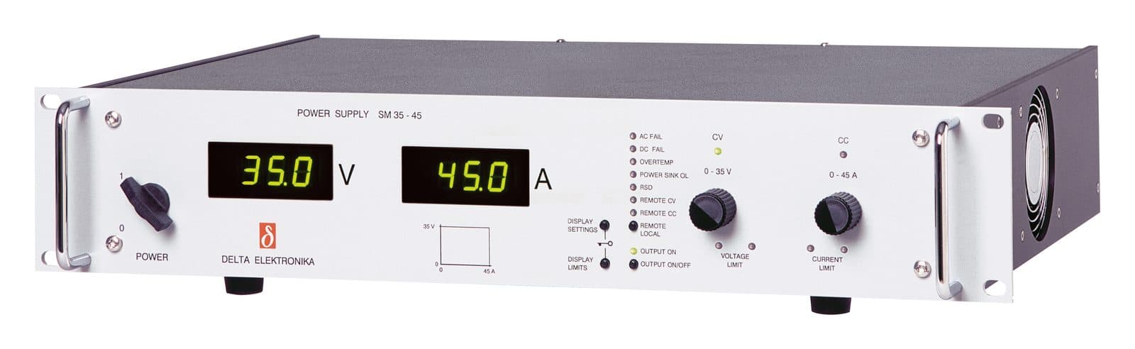 Delta Elektronika SM 35-45 programmable DC power supply, front panel